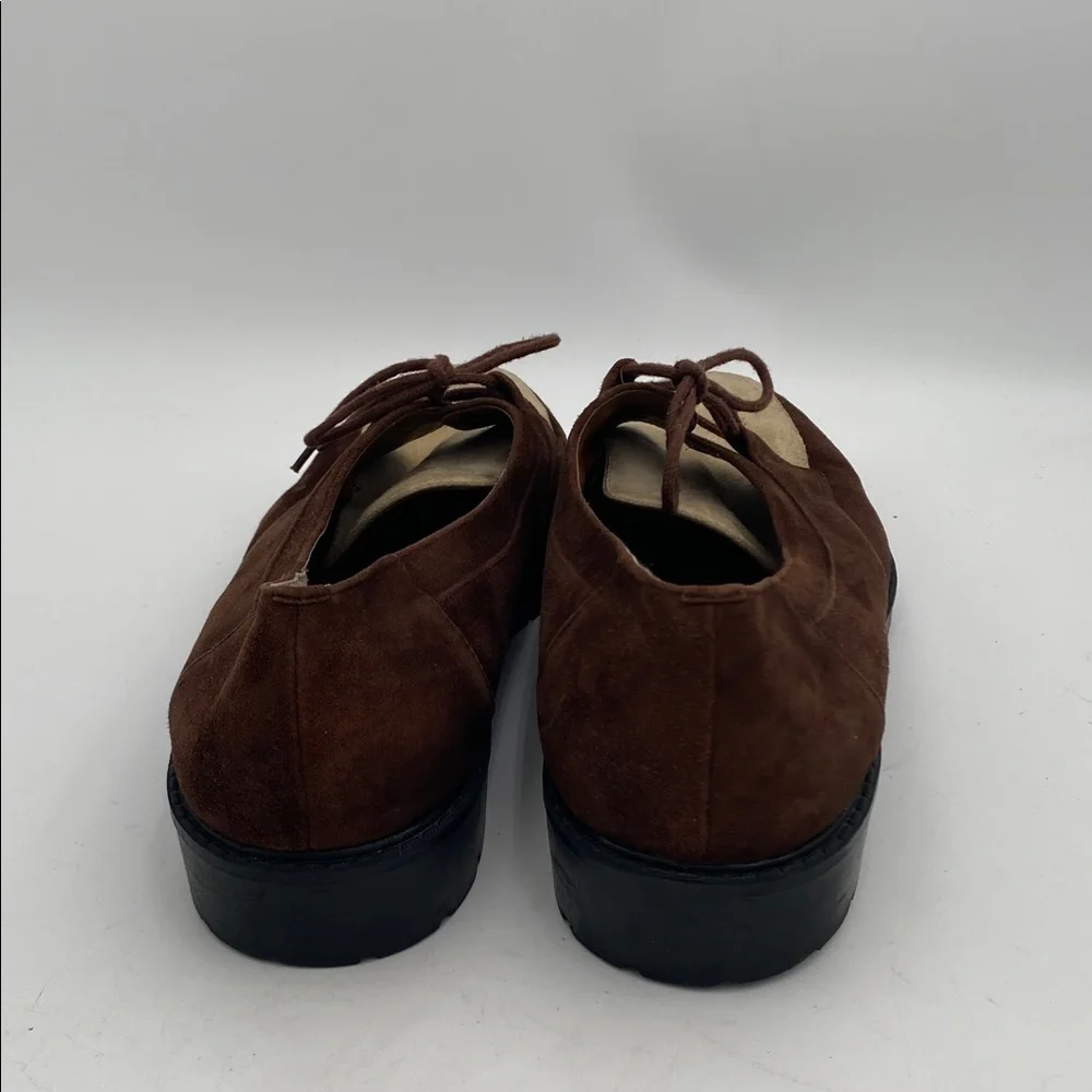 Giorgio Brutini Brown and Cream Suede Oxfords penny loafer mens 13M Y2K grandpa